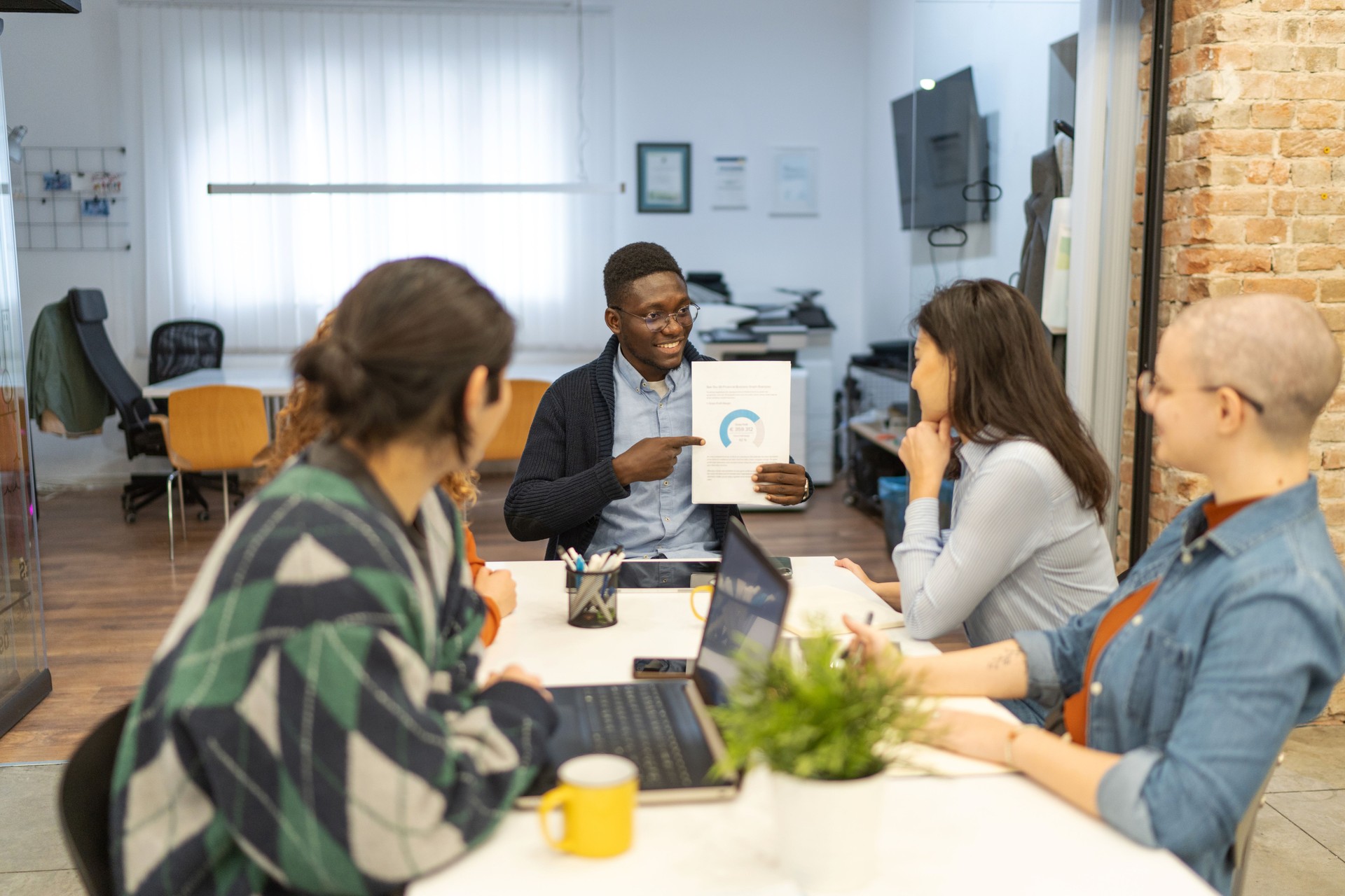Multiracial business team on a meeting in office